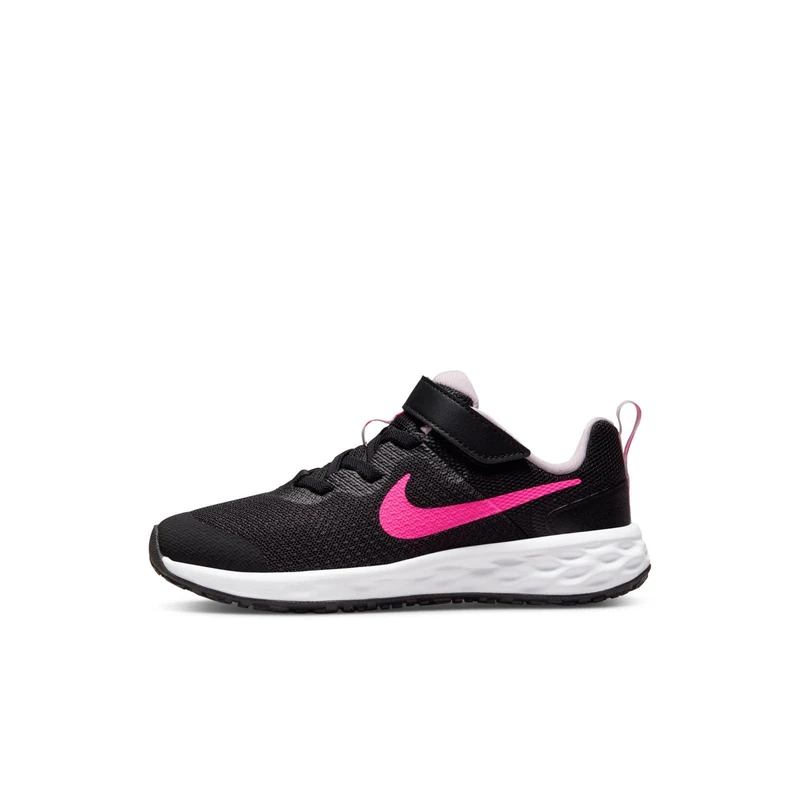 NIKE Boy's Nike Revolution 6 Sneaker Black Hyper Pink Pink Foam 4 UK