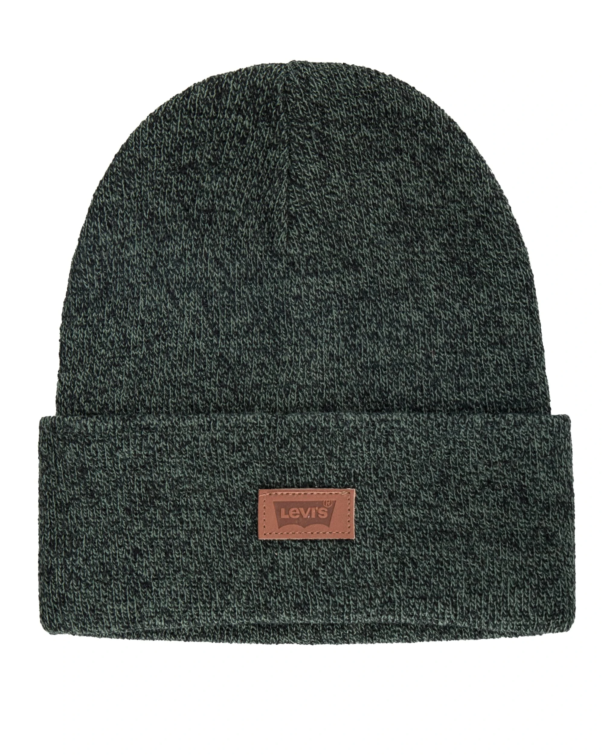 Levi's Unisex's Classic Knit Cuffed All Season Beanie Hat, Marled Green, One Size