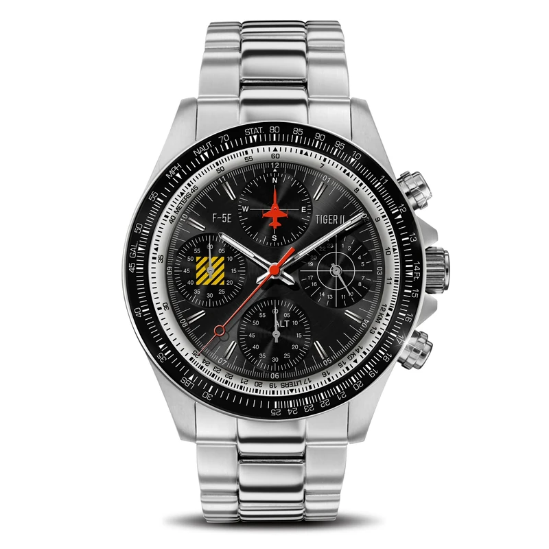 The Bradford Exchange F-5E Tiger II Men's Chronograph Watch - Image 1