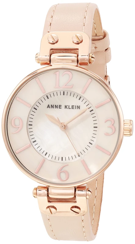 Anne Klein Womens Analogue Quartz Watch with Leather Strap, Blush/Rose Gold