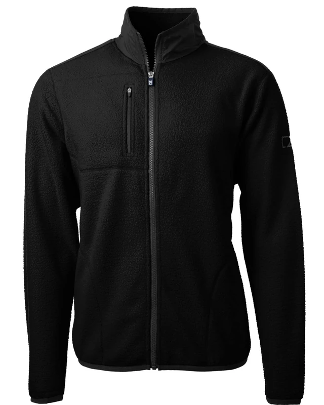 Cutter & Buck Men's Cascade Eco Sherpa Fleece Jacket, Black, XL