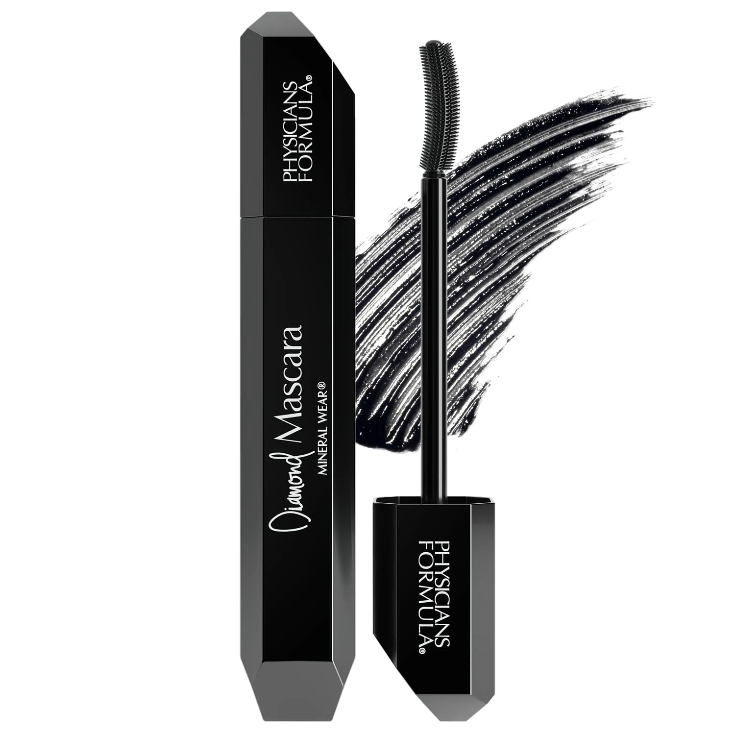 Physicians Formula, Mineral Wear Diamond Mascara, Black Mascara for a Lash-Boosting Effect, with Lustrous Diamond Dust, Lash-strengthening Peptides, Soothing Mineral Water and Nourishing Vitamin E
