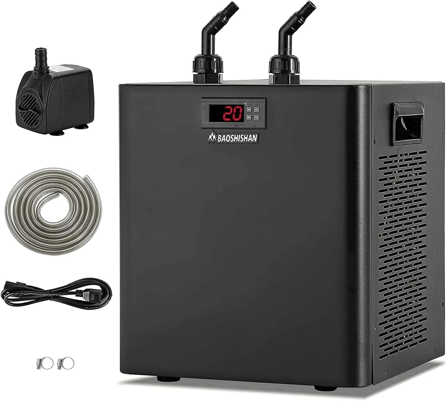 BAOSHISHAN Aquarium Chiller Water Cooler 300L Chiller Bounus Pump Kit Fish Tank Chiller Seafood Cultivation Equipment for Fresh/Salt Water Waterweeds Jellyfish Coral Crystal Shrimp