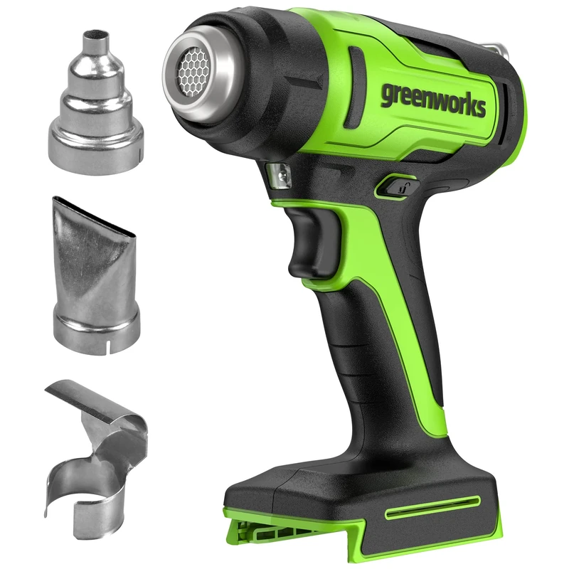 Greenworks G24HG Cordless Heat Gun Hot Air Gun, Fast Heat-Up in 9 Seconds, 6CFM, 2 Fan Speeds, WITHOUT 24V Battery & Charger