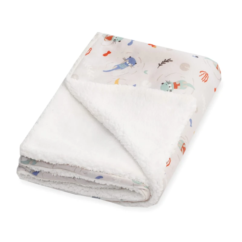 Julius Zöllner Winter Blanket Made of Cotton Jersey and Cuddly Teddy Fabric Size 70 x 100 cm Made in Germany Oeko-Tex® Standard 100 Little Otti