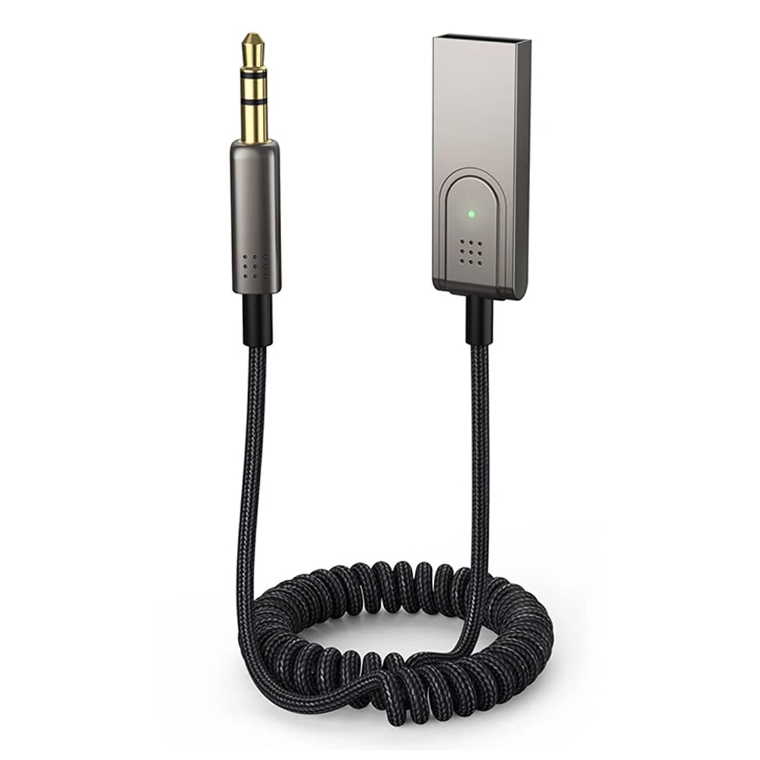 Bluetooth Aux Adapter Car Bluetooth v5.1 Receiver, 3.5mm Jack Audio Adapter for Car/Speaker/Amplifier Stereo Music, Plug & Play, Auto Power on, Handsfree Call