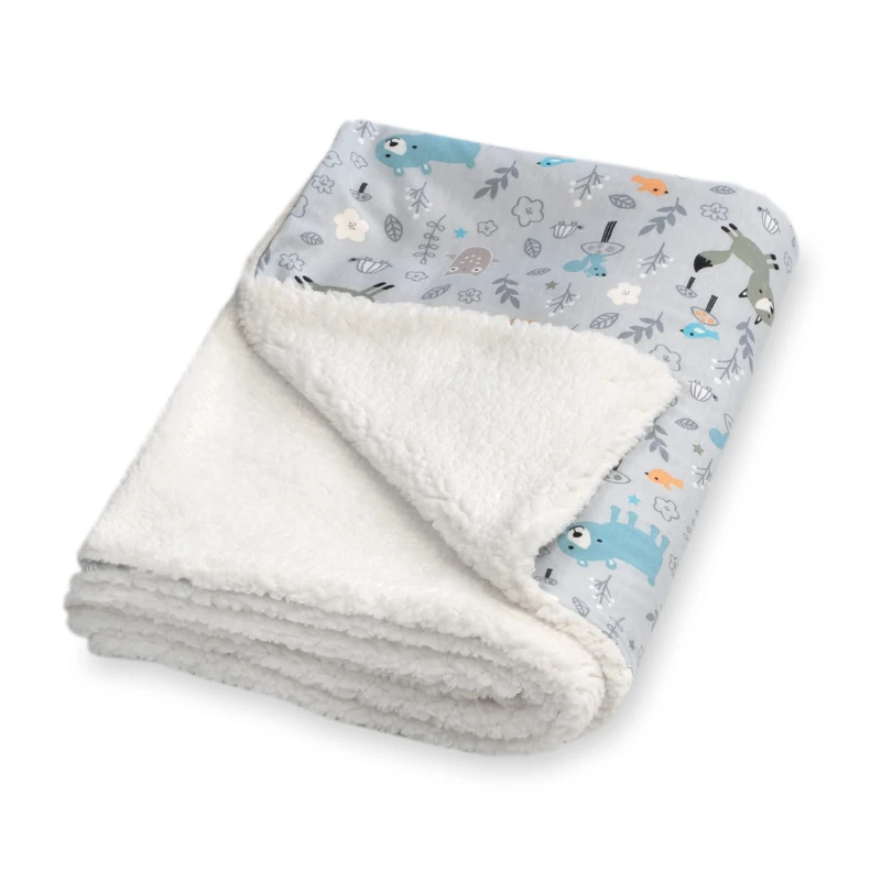 Julius Zöllner Winter Blanket Made of Cotton Jersey and Cuddly Teddy Fabric, Size 70 x 100 cm, Made in Germany, Oeko-Tex® Standard 100, Smart Friends - Image 1