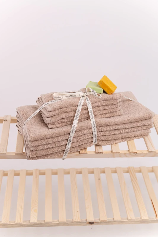 Questo Casa, 10 pieces of towel, 100% cotton, bath towel/hand towel, light coffee, 5 * 30x50 & 5 * 50x90