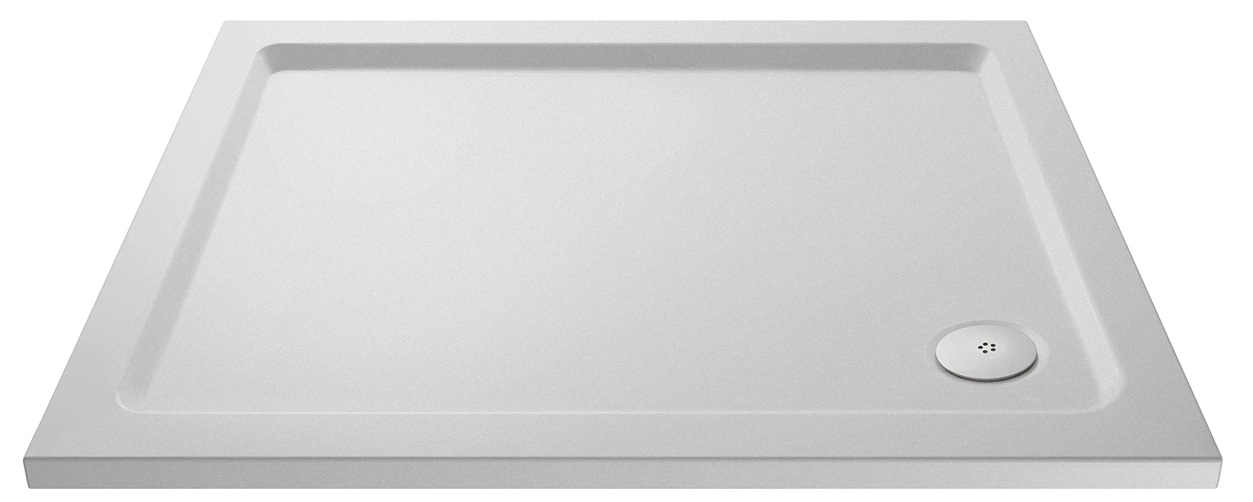 nuie NSR012 Trays Modern Bathroom Slip Resistant Rectangular Shower Tray, 760mm x 1000mm, Matt White