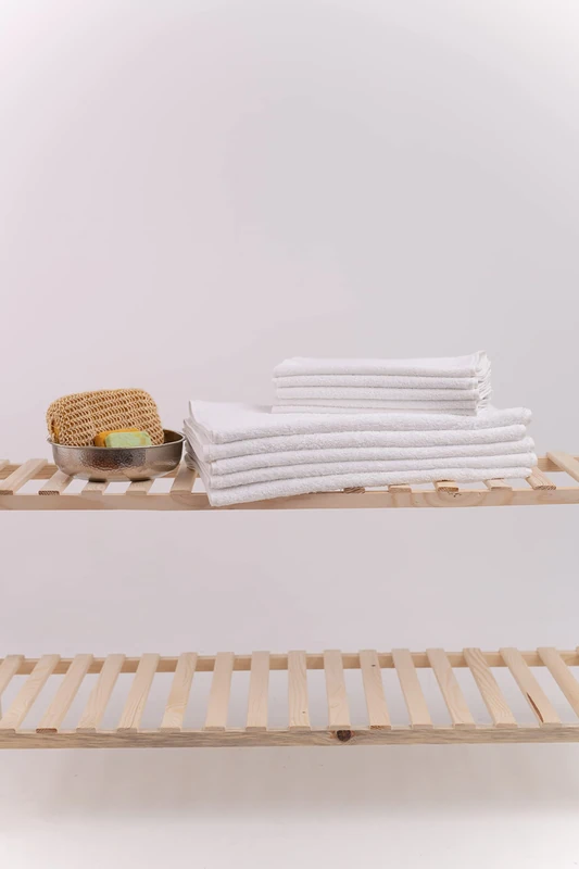 Questo Casa, 10 piece hand towel, 100% cotton, bath towel/hand towel, white, 5 * 30x50 & 5 * 50x91