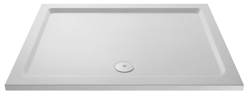 nuie NSR062 Trays Modern Bathroom Slip Resistant Large Rectangular Shower Tray, 70mm x 1700mm, Matt White