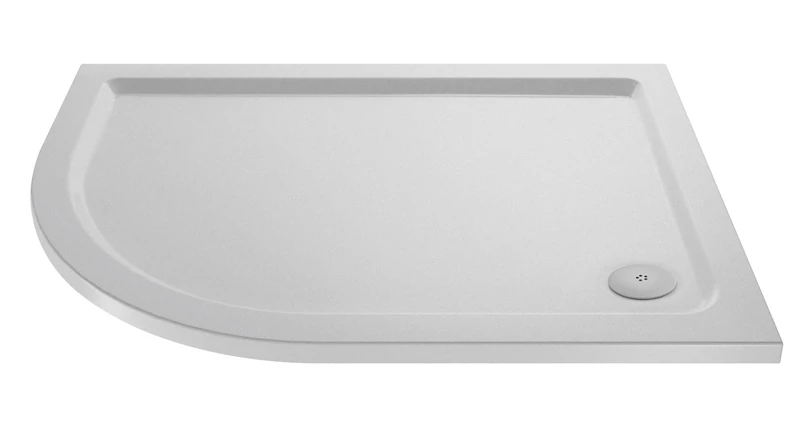 nuie NSR114 Trays Modern Bathroom Slip Resistant Left Hand Offset Quadrant Shower Tray, 900mm x 1200mm, Matt White