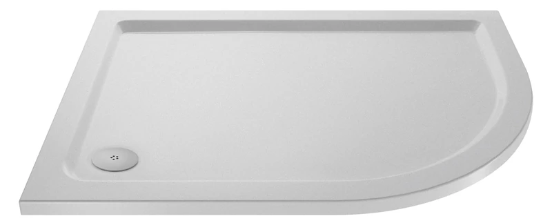 nuie NSR113 Trays Modern Bathroom Slip Resistant Right Hand Offset Quadrant Shower Tray, 800mm x 1200mm, Matt White