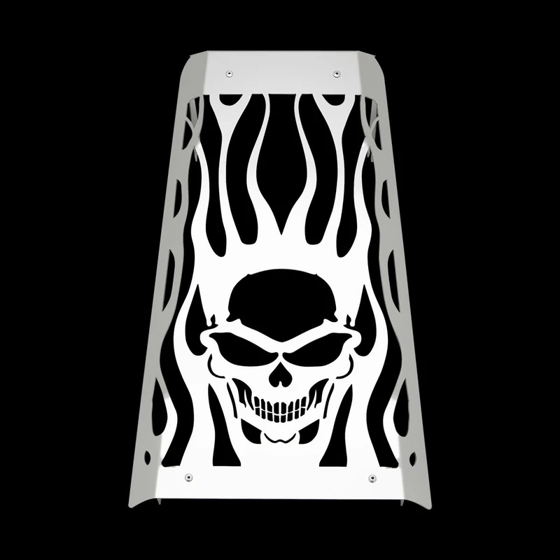 Skull Motorcycle Steel Chrome Skull Radiator Grill Cover Guard Protector For Honda Fury VT1300 2010-2016 (silver)