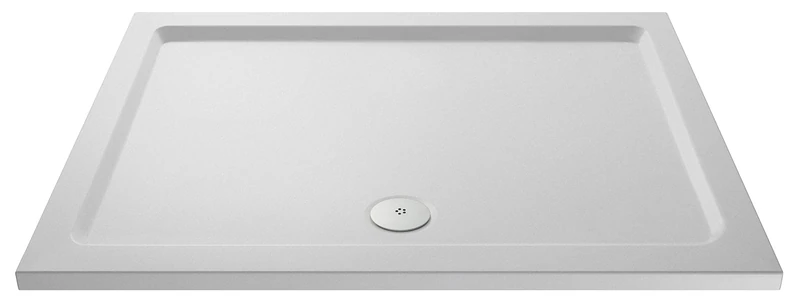 nuie NSR041 Trays Modern Bathroom Slip Resistant Large Rectangular Shower Tray, 700mm x 1500mm, Matt White