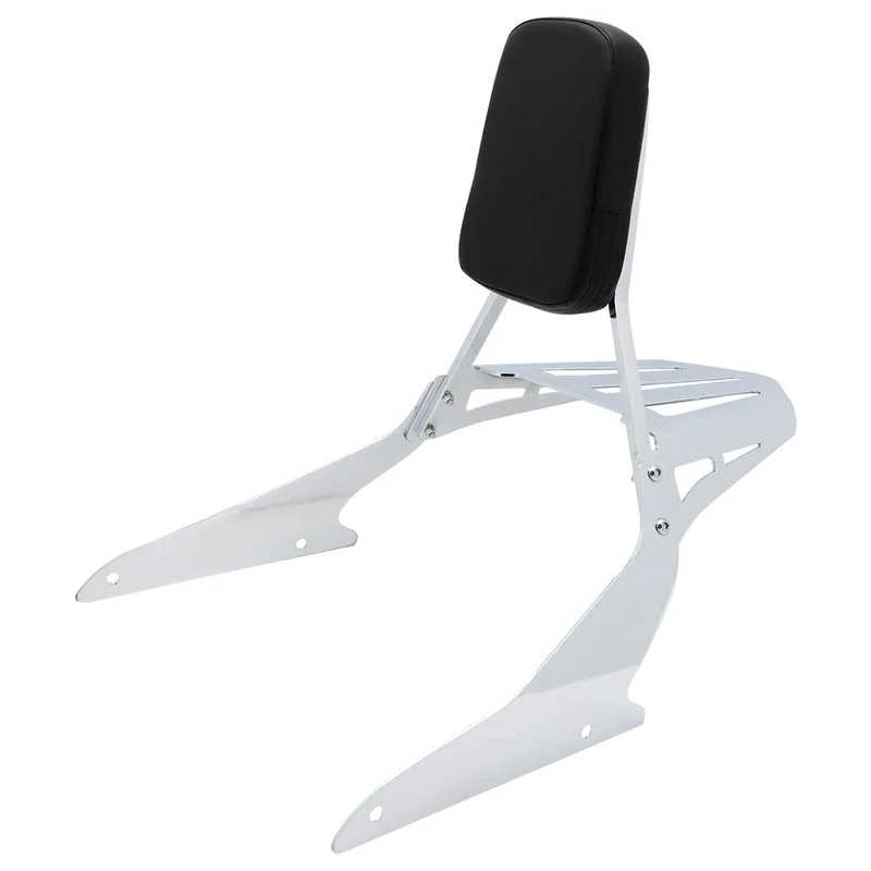 Passenger Backrest Sissy Bar With Luggage Rack Backrest Pad Fit For 2006-2014 SUZUKI BOULEVARD M109R 2007-2009 M109RZ L 2008-2009 M109R2 2011-2012 M109R L Edition 2015-2020 M109R Boss (silver)