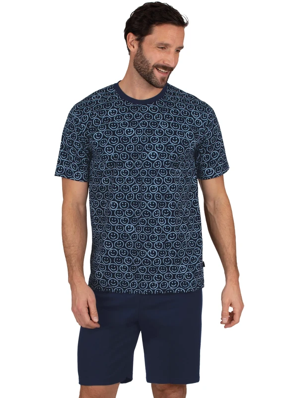 Trigema Men's 637293122s Pajama Set, Navy, L