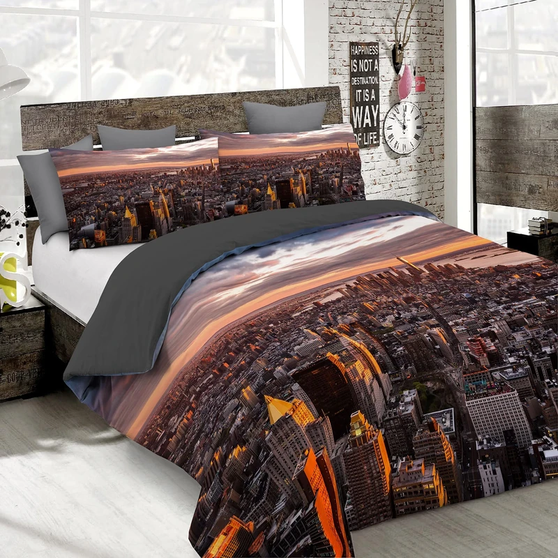Italian Bed Linen MB HOME ITALY, Goodnight Duvet Cover Set, Manhattan, Double