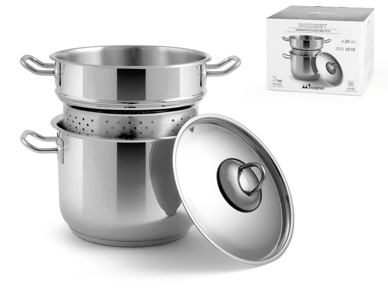 Inoxpran Pasta Cooker, Induction, with Lid, 24 cm