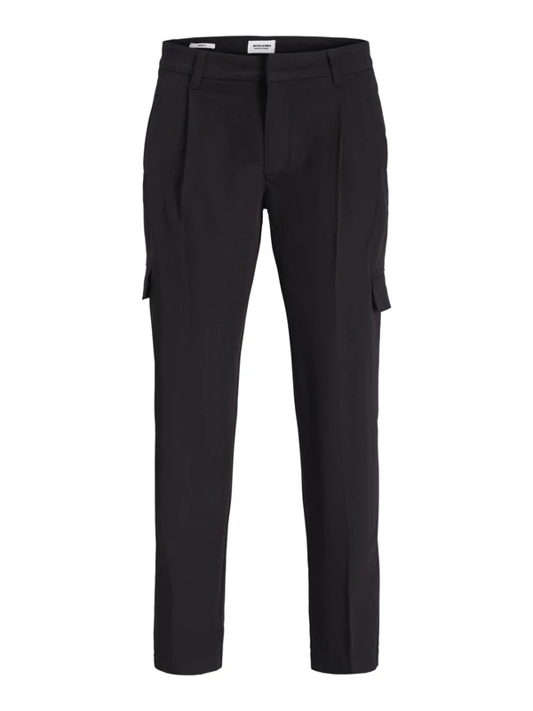 JACK & JONES Men's Jpstbill Jjflint Sa Ln Cargo Trousers, Black, 31 W/32 L