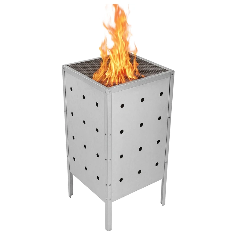 Marabuut Garden Waste Incinerator Large 29" x 16" Square Galvanised Burner for Burning Yard Dirt, Wood, Leaves and Cardboard - Complete with Mounting Tools - Image 1