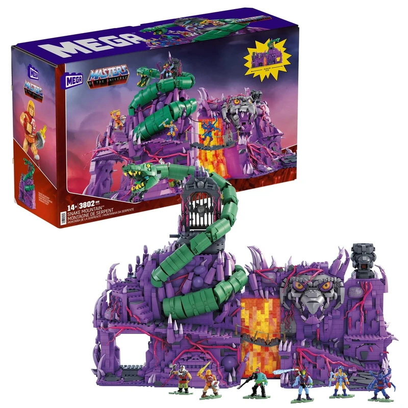 MEGA Masters of the Universe Snake Mountain Collector Set, Building Toys for Adult Builders and MOTU fans, ages 14+, HHD16