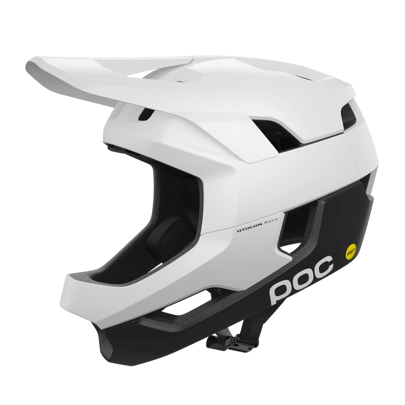 POC Unisex - Adult Otocon Race MIPS Fullface Helmet, Hydrogen White/Uranium Black Matt, M (55-58 cm)