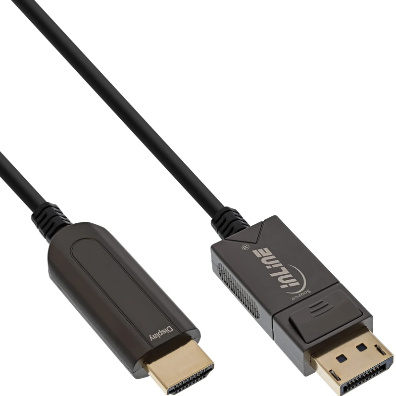 InLine® DisplayPort to HDMI AOC Converter Cable, 4K/60Hz, Black, 10 m