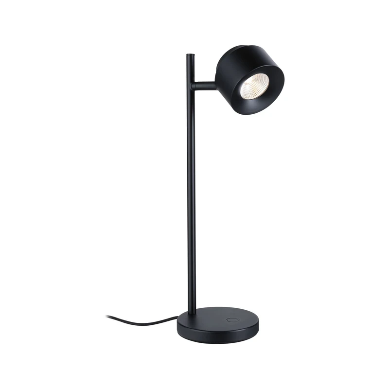 Paulmann 79777 LED Table Lamp Puric Pane 3-Step-Dim incl. 1 x 5.5 Watt Dimmable Table Lamp Black Metal Plastic 2700 K