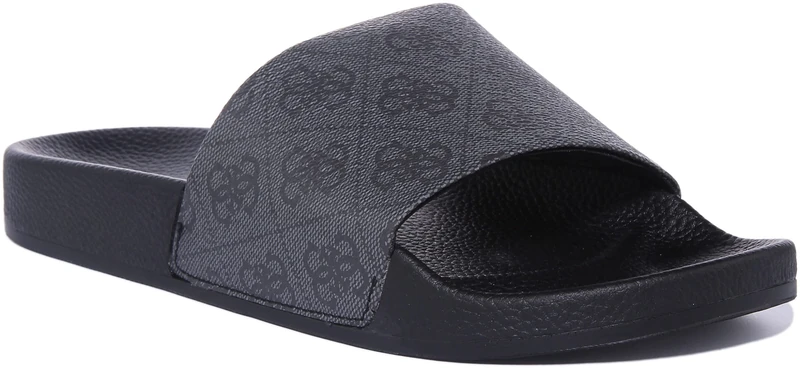 Guess Men's Slide Sandal, Black, 7 UK