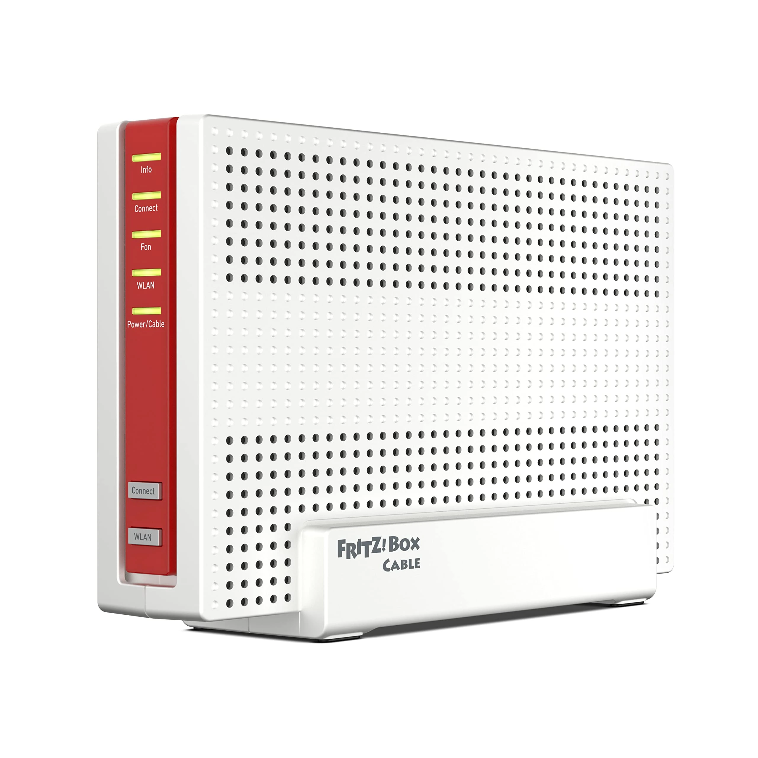 AVM FRITZ! Box 6690 Cable (DOCSIS 3.1 cable modem, 4x4 Wi-Fi 6 (WLAN AX) with 4,800 Mbps (5 GHz) + 1,200 Mbps (2.4 GHz), 1x 2.5 Gigabit LAN port, USB 3.0, DECT), white/red
