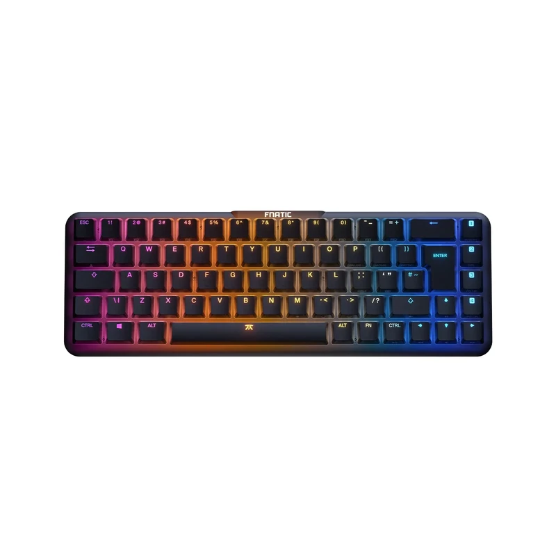 Fnatic STREAK65 LP Black | Compact RGB Gaming Mechanical Keyboard Speed Switches | PBT Doubleshot Keycaps 65% Layout (60 65 Percent) Low Profile Esports Keyboard (Intl. US ISO Layout, QWERTY)