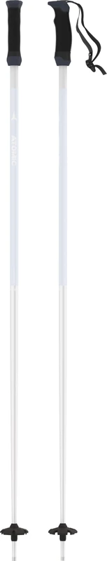 Atomic AMT SQS W Ski Poles, White, Length 105 cm, Reliable 4* Aluminium Ski Poles, Ergonomic Handle on Pole, Safety Quick Release System, 60-mm Piste Basket