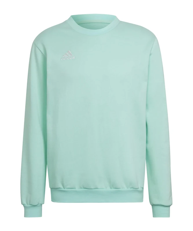 adidas Men's Entrada 22 Sweatshirt - Clear Mint L - Soft Cotton Fleece