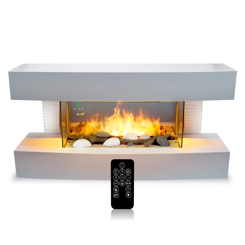 Classic Fire Toronto Electric Fireplace - 2000W White Wall Mount