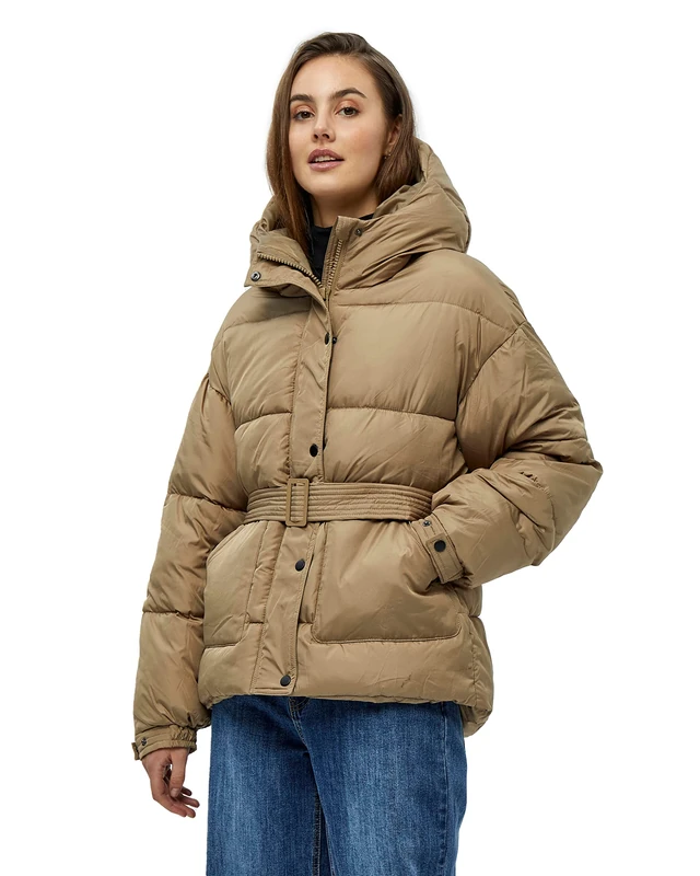 Desires Women's Kimber Puffer Jacket 5565 Petrified Oak M - Image 1