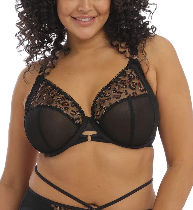Elomi Namrah Underwired Bandless Plunge Bra (34GG, Black)