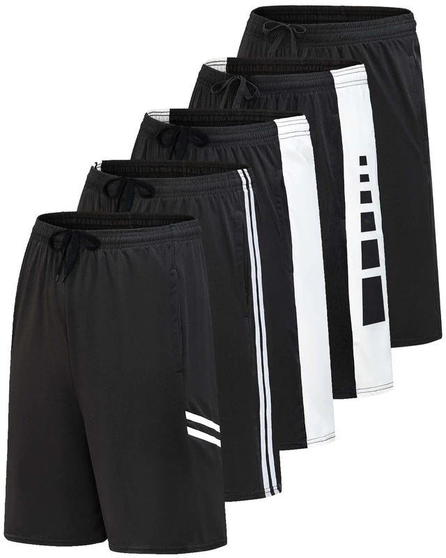 Mens Quick Dry Fit Dri-Fit Active Wear Athletic Performance Football Rugby 9 Inch Inseam Training Tennis Running Essentials Gym Shorts Hombre Stretch Fitness Casual Workout Tech Shorts - Set 12, 3XL