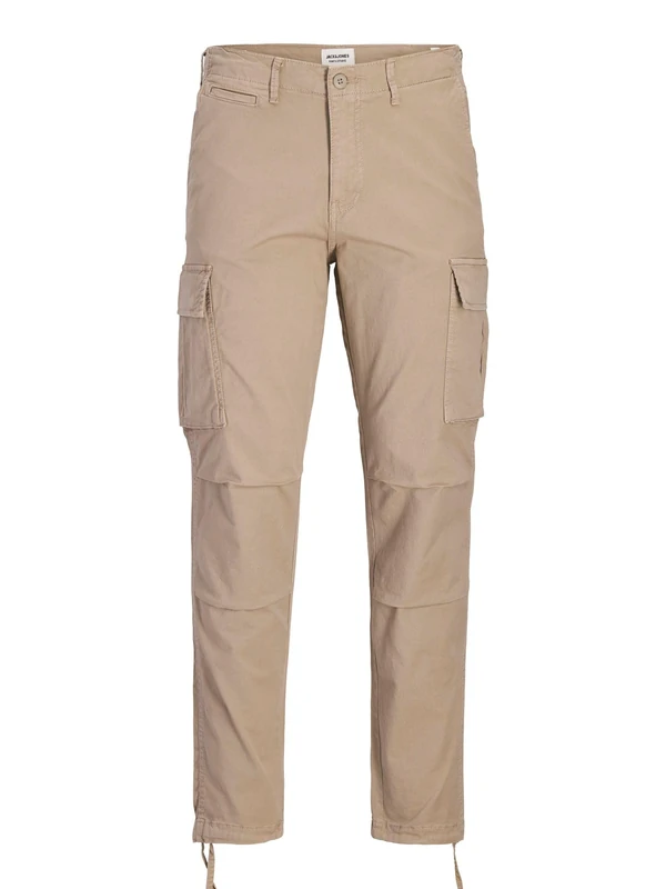JACK & JONES Male Cargo Trousers Carrot Fit Cargo Trousers, Dune/Detail:Solid, 30 W/34 L