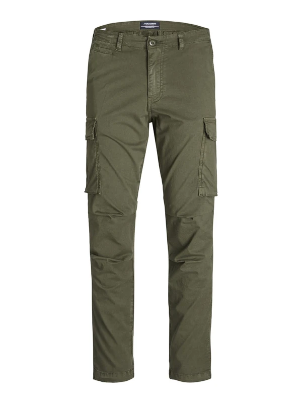 JACK & JONES Male Cargo Trousers Carrot Fit Cargo Trousers, Olive Night, 29 W/32 L