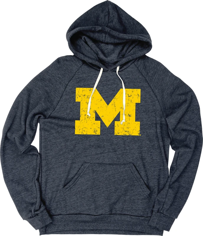 Blue 84 Men's NCAA Officially Licensed Tri-Blend Hoodie Vintage Icon Team Color Hooded Sweatshirt, XXL