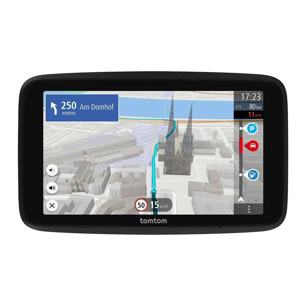 TomTom car sat nav GO Navigator 2nd gen (Large 6" screen, real-time traffic information, 12-month Speed Camera Alerts trial, Europe maps, Wi-Fi updates, Premium Services, magnetic mount)