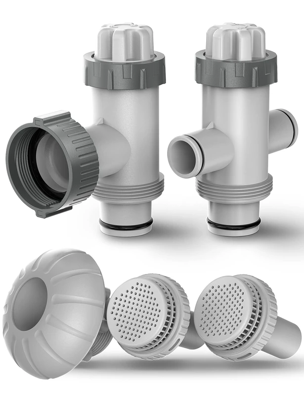 POOLHACKER Pool Filter Parts Kit (Piston Valve, Bypass Pipe Piston Valve, Pool Outlet Strainer 1 ¼", Inlet Nozzle Kit)