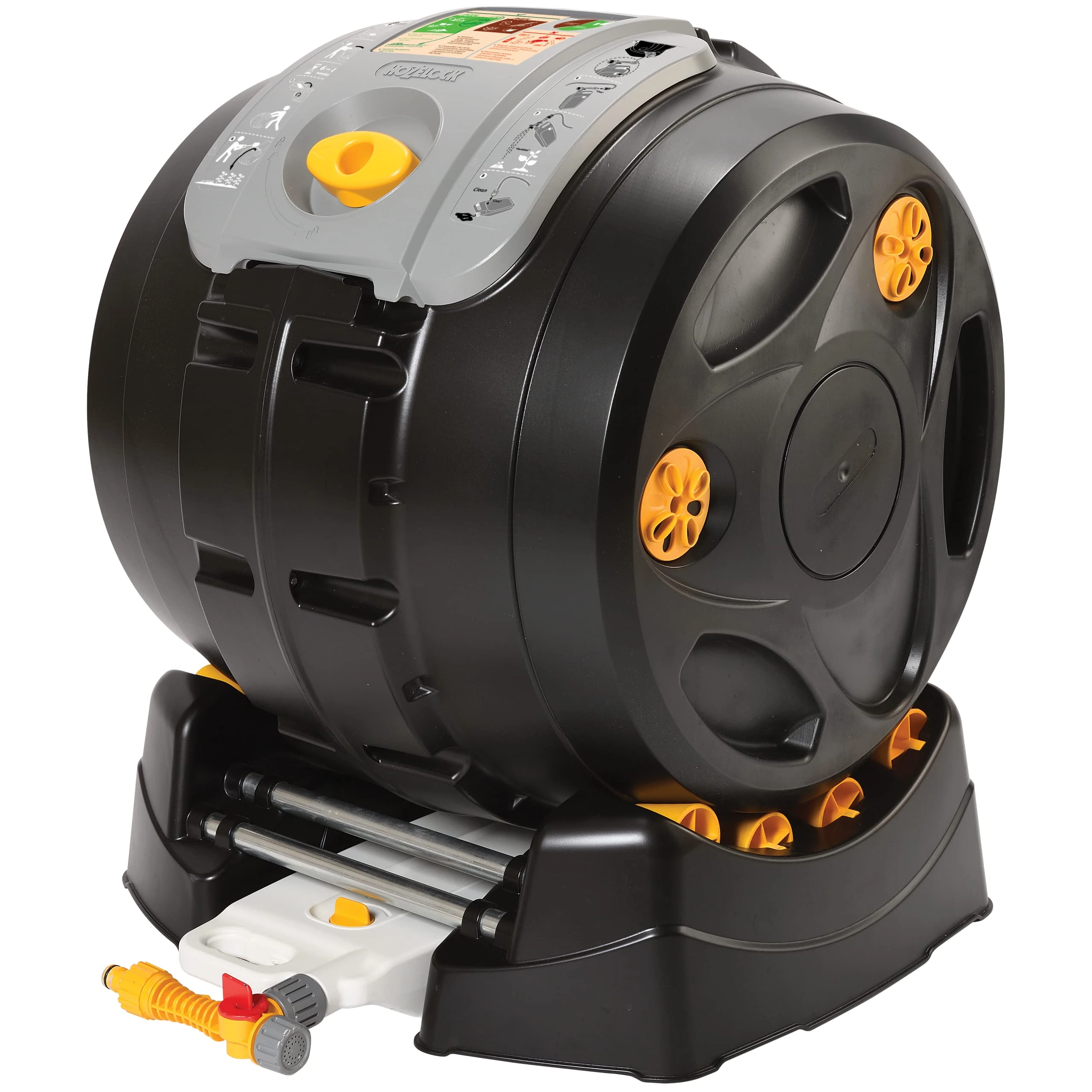 HOZELOCK | Easymix 2-in-1 Composter | Rotating Composter with 100 Litre Capacity | Mixing 3x Faster than Standard Composters (8 Weeks) | Compost Juice Collection Container