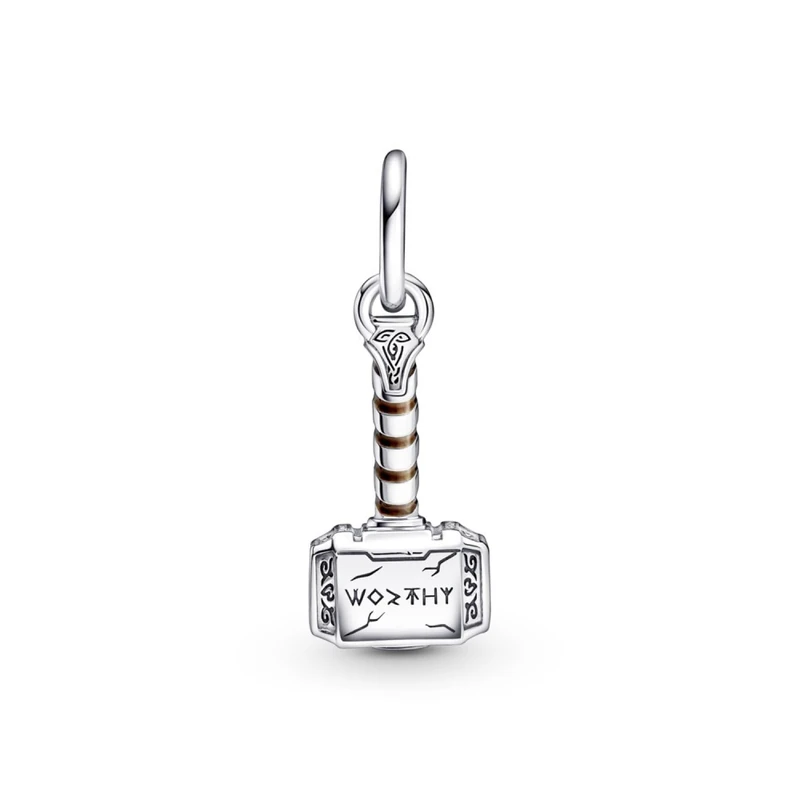 Pandora Marvel Thors Hammer sterling silver dangle with brown enamel - Image 1