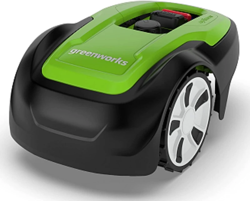 Greenworks Optimow S Robot Lawnmower for Lawns up to 300m2 with 30% Slope, Ultra Quiet, Bluetooth App Controlled, Easy to Set Up, Advanced Safety Features, Theft Protected, 3 Year Guarantee