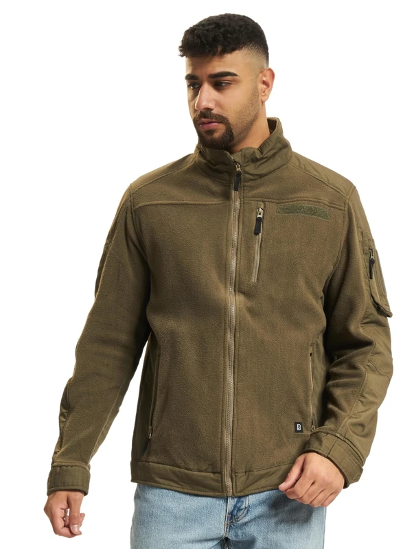 Brandit Men's Cocoon Ripstop Fleece Jacket, Olive, 5XL