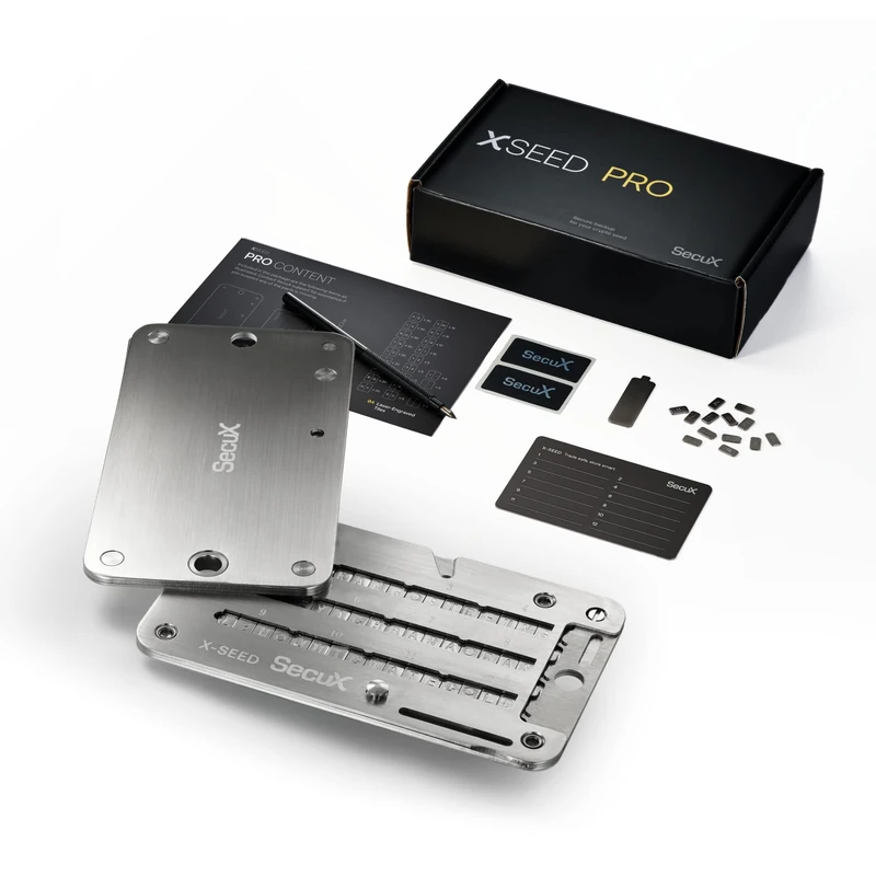 SecuX – XSEED Pro - Indestructible Bitcoin Wallet Crypto Seed Storage Steel Plate - Compatible with SecuX, Ledger, Trezor Hardware Wallets - Image 1