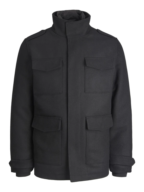 JACK & JONES Men's Jprblaparker Wool Field Jacket Sn, Black, S