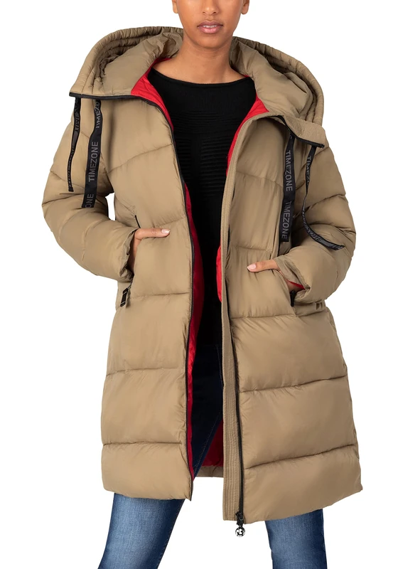 Timezone Women's Volume Coat, Caramel Beige, L